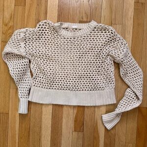 100% cotton cream crochet Sweater